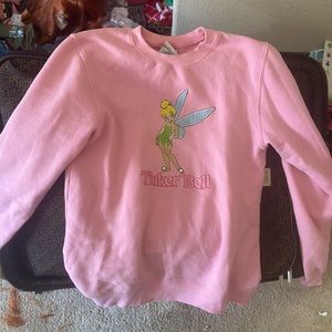 Vintage pink tinker bell crew neck